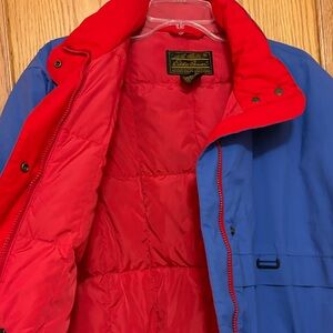 Vintage Eddie Bauer Blue and Red Goose Down Gore Tex Coat